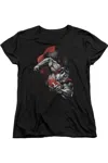 Gildan Justice League Of America Ultimate Scarifice Short Sleeve Womens Tee / T-shirt In Black