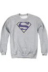 Gildan Superman Navy & Gold Shield Adult Crewneck Sweatshirt In Multi