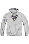 Gildan Superman Navy & Gold Shield Adult Pull Over Hoodie / Hooded Sweatshirt In Multi