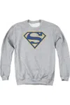 Gildan Superman Navy & Orange Shield Adult Crewneck Sweatshirt In Multi