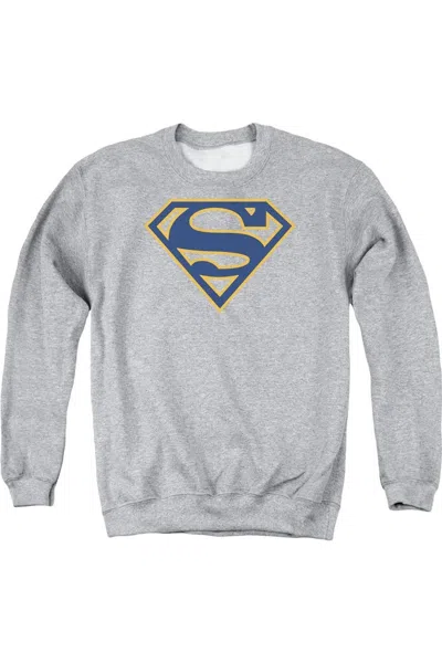 Gildan Superman Navy & Orange Shield Adult Crewneck Sweatshirt In Multi