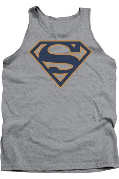 Gildan Superman Navy & Orange Shield Adult Tank Top In Multi