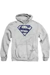 Gildan Superman Navy & White Shield Adult Pull Over Hoodie / Hooded Sweatshirt In Multi
