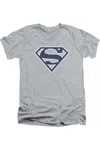 Gildan Superman Navy & White Shield Short Sleeve Adult V Neck Tee / T-shirt In Multi