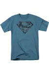 Gildan Superman Navy Camo Shield Short Sleeve Adult Tee / T-shirt In Grey