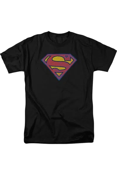 Gildan Superman Neon Distress Logo Short Sleeve Adult Tee / T-shirt In Black
