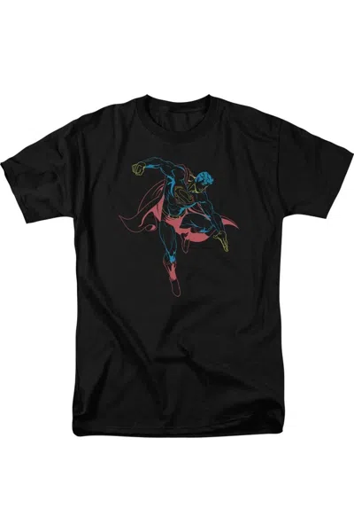 Gildan Superman Neon Superman Short Sleeve Adult Tee / T-shirt In Black