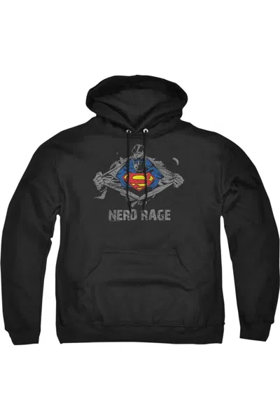 Gildan Superman Nerd Rage Adult Pull Over Hoodie / Hooded Sweatshirt In Black
