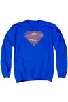 Gildan Superman New 52 Shield Adult Crewneck Sweatshirt In Blue