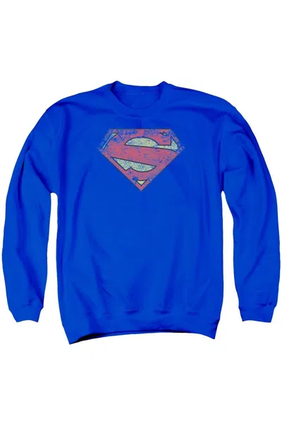 Gildan Superman New 52 Shield Adult Crewneck Sweatshirt In Blue