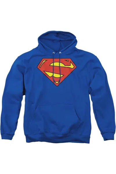 Gildan Superman New 52 Shield Adult Pull Over Hoodie / Hooded Sweatshirt In Blue