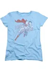 Gildan Superman Nice Catch Short Sleeve Womens Tee / T-shirt In Blue