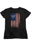 Gildan Superman Old Glory Shield Short Sleeve Women´s Tee / T-shirt In Black