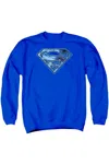 Gildan Superman On Ice Shield Adult Crewneck Sweatshirt In Blue