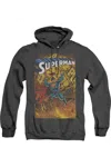 Gildan Superman One Adult Heather Hoodie / Hooded Sweatshirt In Black