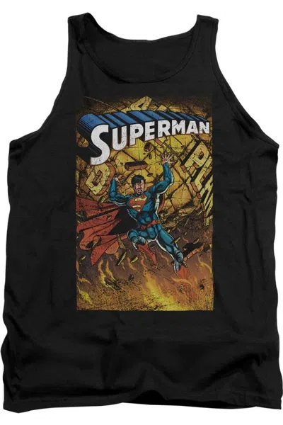 Gildan Superman One Adult Tank Top In Black