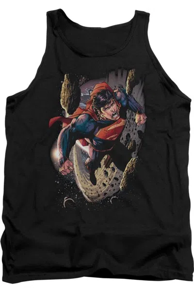Gildan Superman Orbit Adult Tank Top In Black