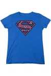 Gildan Superman Paisley Shield Short Sleeve Womens Tee / T-shirt In Blue