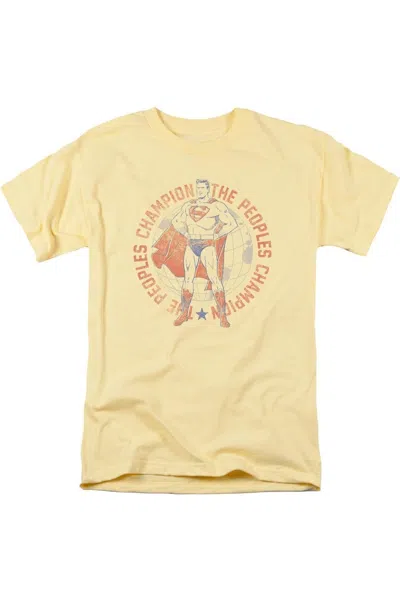 Gildan Superman Peoples Champion Short Sleeve Adult Tee / T-shirt In Yellow