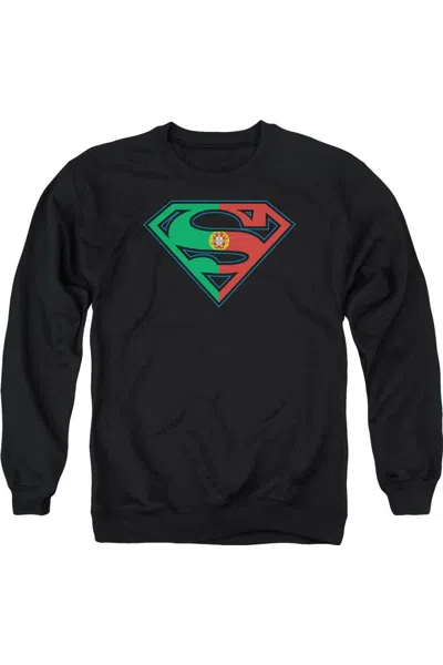 Gildan Superman Portugal Shield Adult Crewneck Sweatshirt In Black