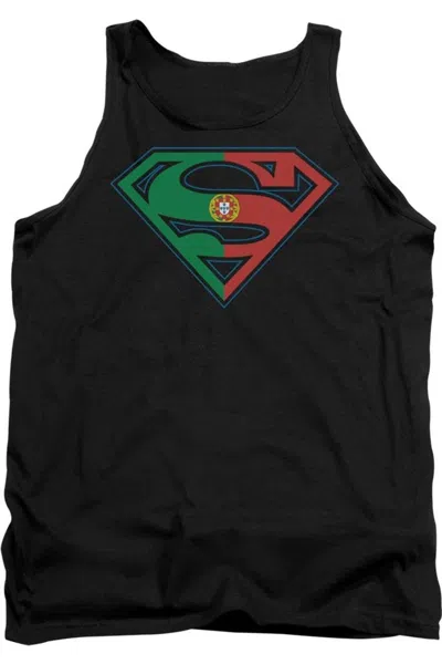 Gildan Superman Portugal Shield Adult Tank Top In Black