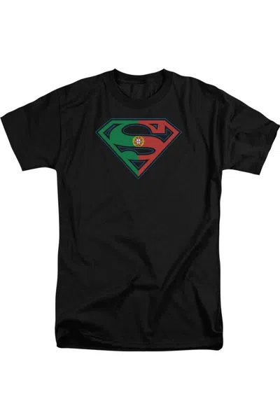 Gildan Superman Portugal Shield Short Sleeve Adult Tall Tee / T-shirt In Black