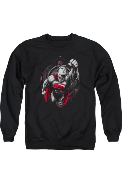 Gildan Superman Propaganda Superman Adult Crewneck Sweatshirt In Black