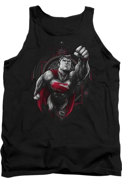 Gildan Superman Propaganda Superman Adult Tank Top In Black
