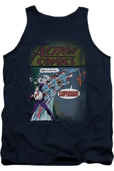 Gildan Superman Quick Change Adult Tank Top In Blue
