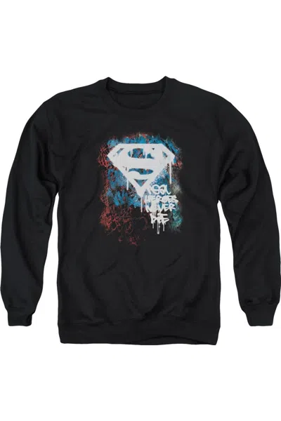 Gildan Superman Real Heroes Never Die Adult Crewneck Sweatshirt In Black