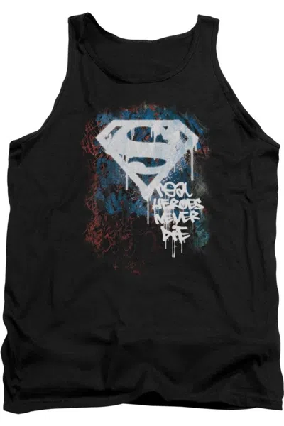 Gildan Superman Real Heroes Never Die Adult Tank Top In Black