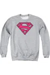 Gildan Superman Red & Black Shield Adult Crewneck Sweatshirt In Multi