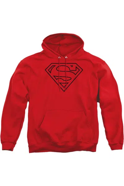 Gildan Superman Red & Black Shield Adult Pull Over Hoodie / Hooded Sweatshirt
