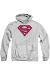 Gildan Superman Red & Black Shield Adult Pull Over Hoodie / Hooded Sweatshirt In Multi