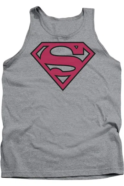Gildan Superman Red & Black Shield Adult Tank Top In Multi