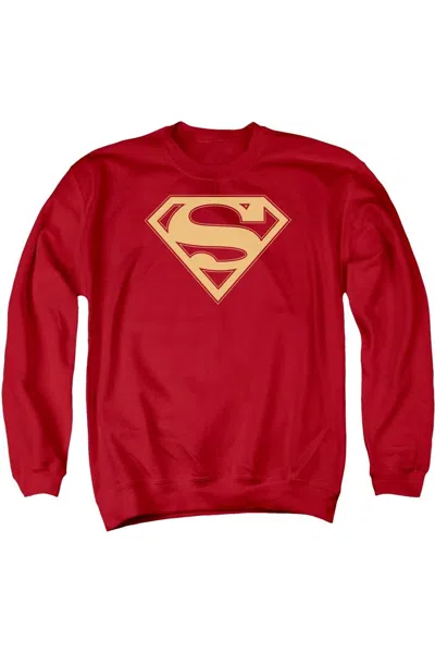 Gildan Superman Red & Gold Shield Adult Crewneck Sweatshirt