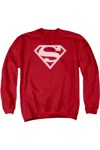 Gildan Superman Red & White Shield Adult Crewneck Sweatshirt In Red
