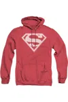 Gildan Superman Red & White Shield Adult Heather Hoodie / Hooded Sweatshirt In Red
