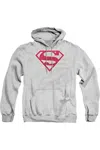 Gildan Superman Red & White Shield Adult Pull Over Hoodie / Hooded Sweatshirt In Multi