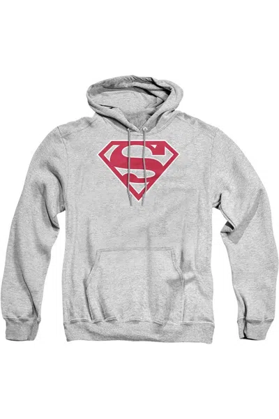Gildan Superman Red & White Shield Adult Pull Over Hoodie / Hooded Sweatshirt In Multi