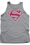 Gildan Superman Red & White Shield Adult Tank Top In Multi