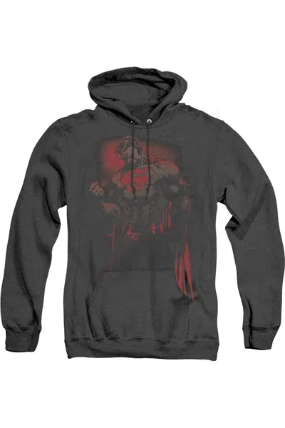 Gildan Superman Red Son Adult Heather Hoodie / Hooded Sweatshirt In Black