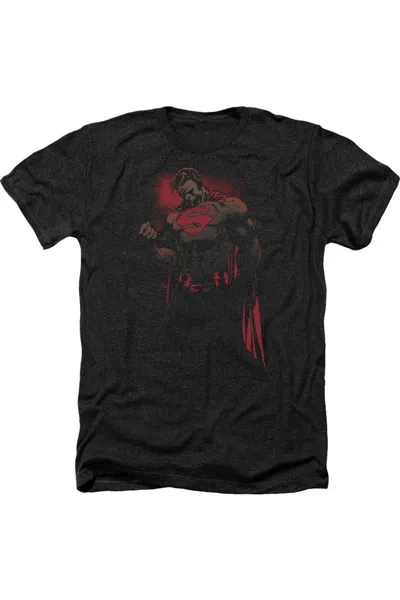 Gildan Superman Red Son Adult Heather T-shirt In Black