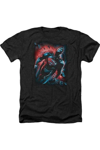 Gildan Superman Red Son Adult Heather T-shirt In Black