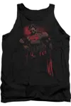 Gildan Superman Red Son Adult Tank Top In Black