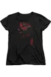 Gildan Superman Red Son Short Sleeve Womens T-shirt In Black