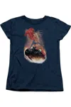 Gildan Superman Ride It Out Short Sleeve Womens Tee / T-shirt In Blue