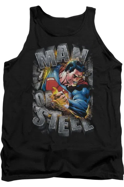 Gildan Superman Ripping Steel Adult Tank Top In Black