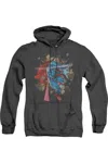 Gildan Superman Rock Breaker Adult Heather Hoodie / Hooded Sweatshirt In Black