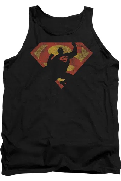 Gildan Superman S Shield Knockout Adult Tank Top In Black